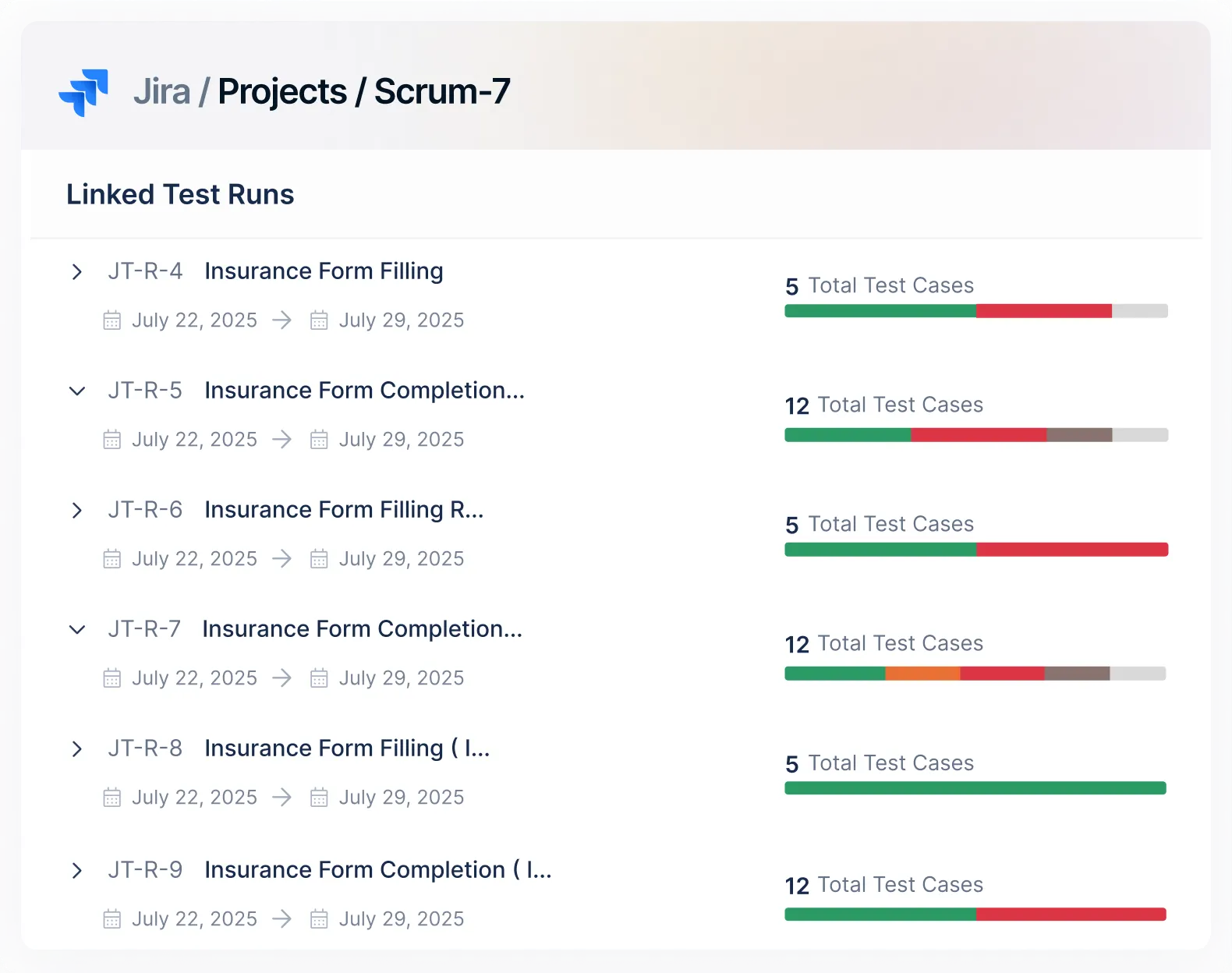 Track Linked Test Runs From One Place