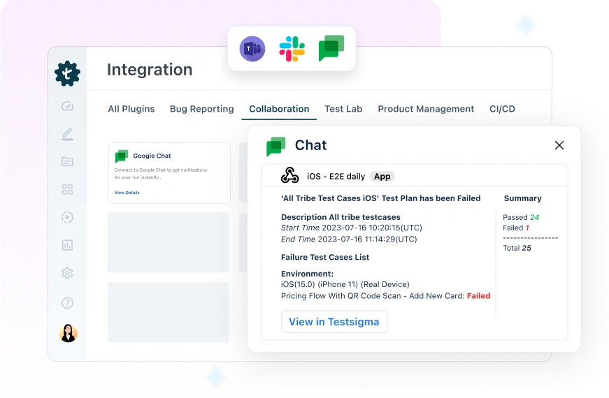 Send test reports to team members or channels automatically