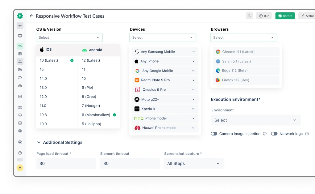 Test on 3000+ real and virtual browsers