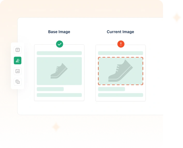 Select specific areas to test for visual differences