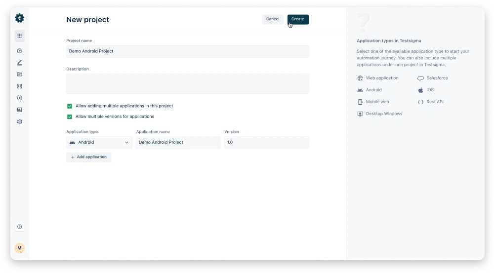 Create an Android/iOS Project