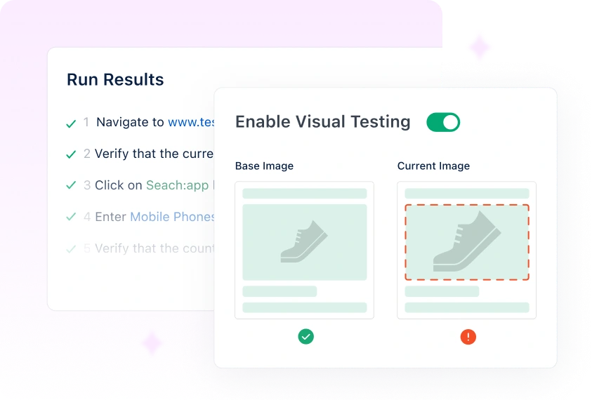 Add visual verifications to existing tests with a single click Add visual verifications to existing tests with a single click