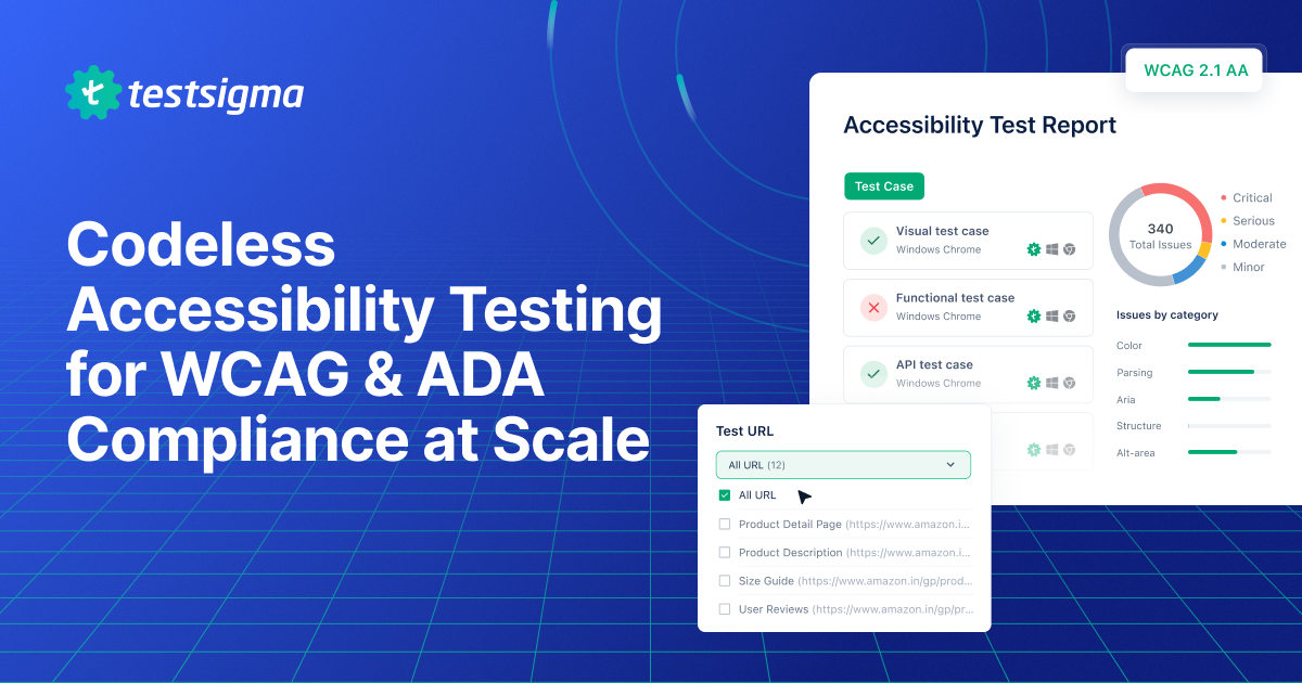 Codeless Accessibility Testing for WCAG & ADA Compliance at Scale Codeless Accessibility Testing for WCAG & ADA Compliance at Scale