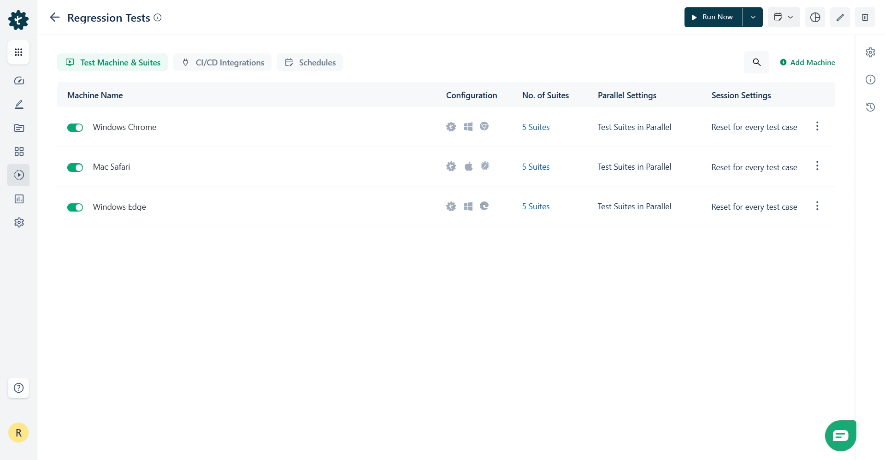  Parallel test runs with Testsigma