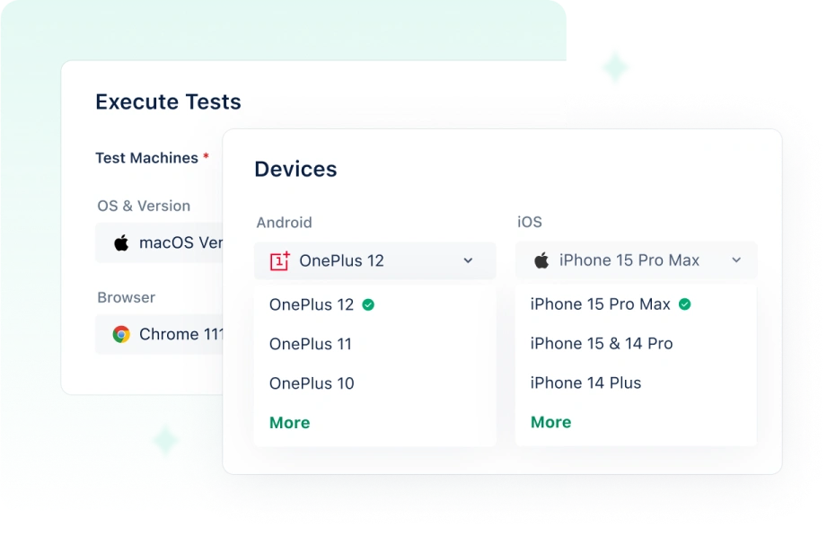Test across multiple devices with ease Test across multiple devices with ease