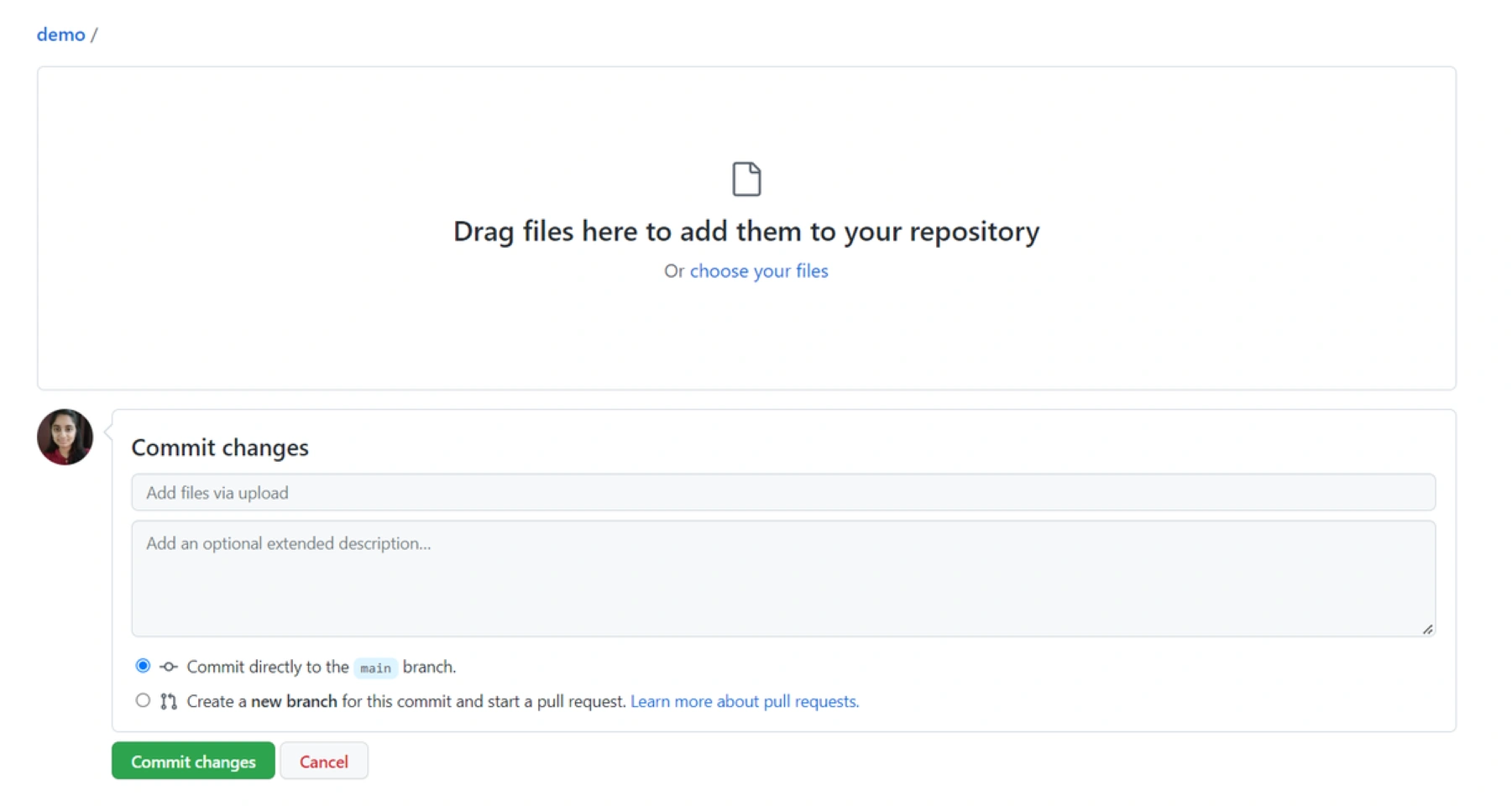 commit changes