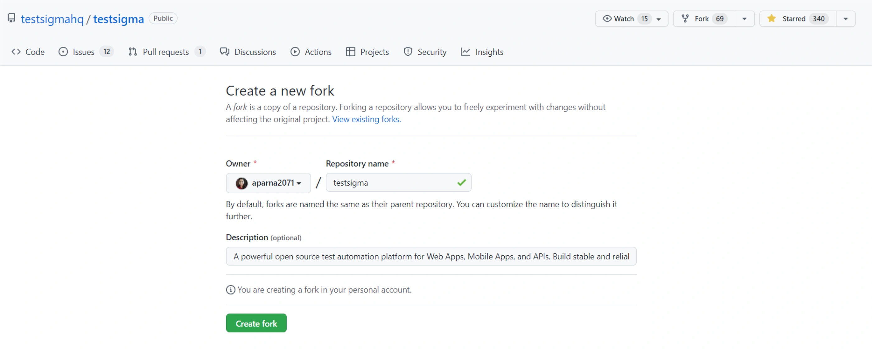 create fork