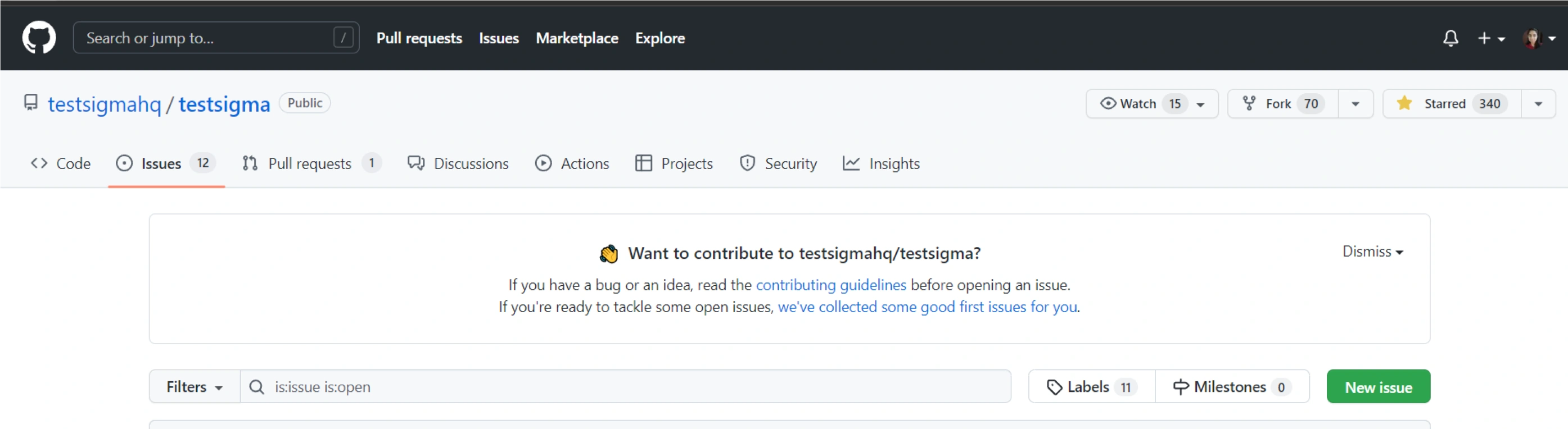 create new issue