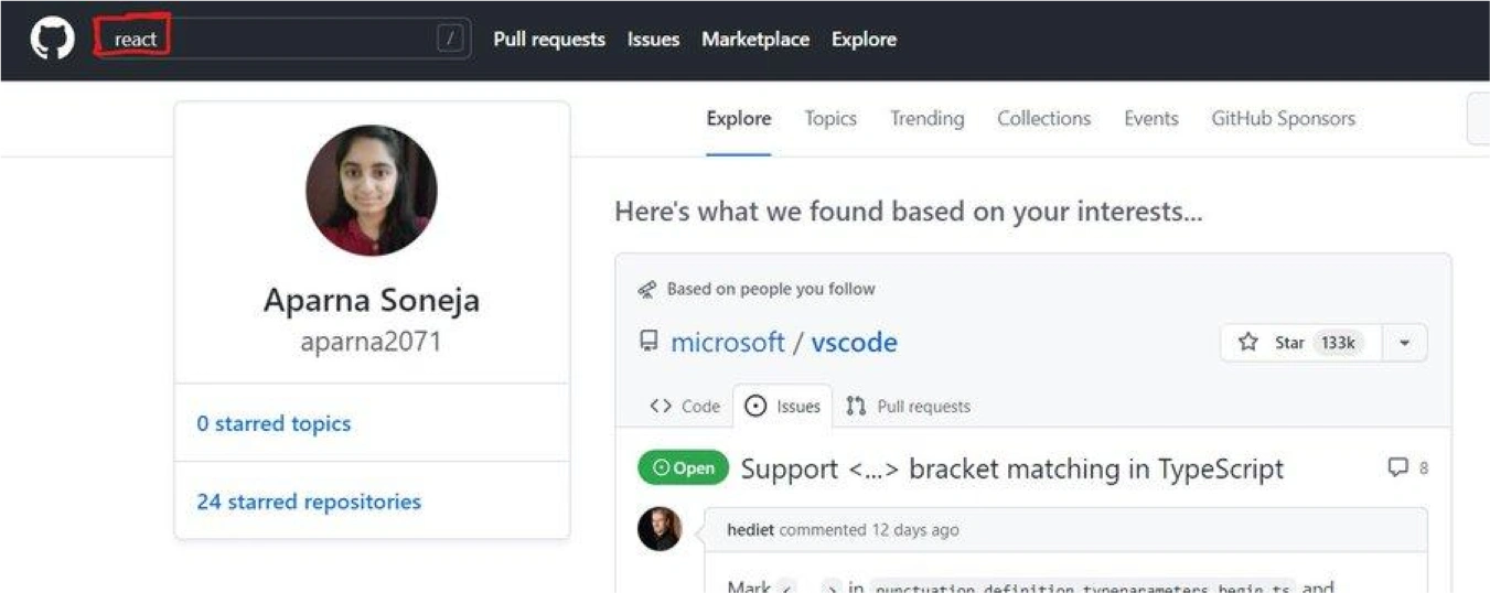 explore github