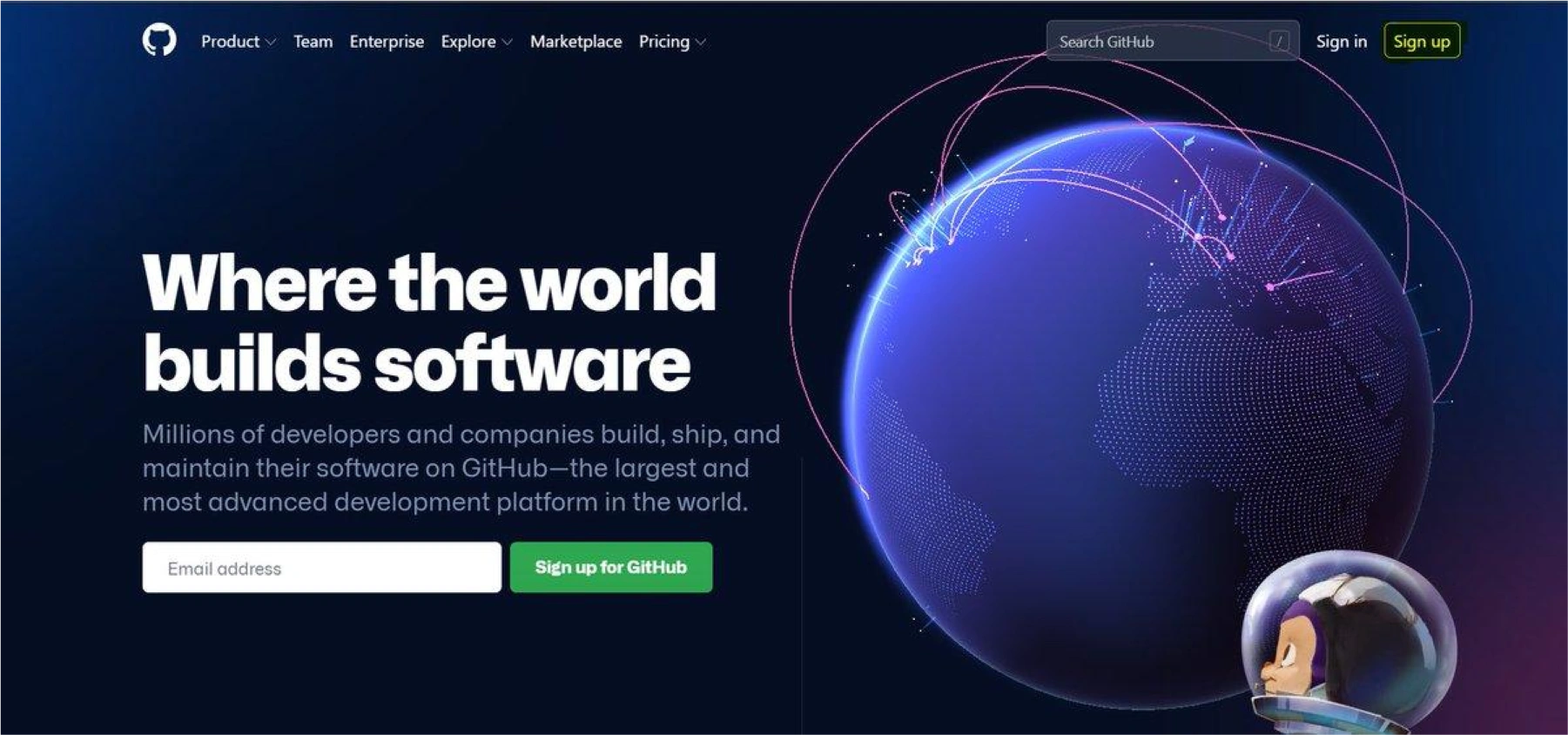 github signup page