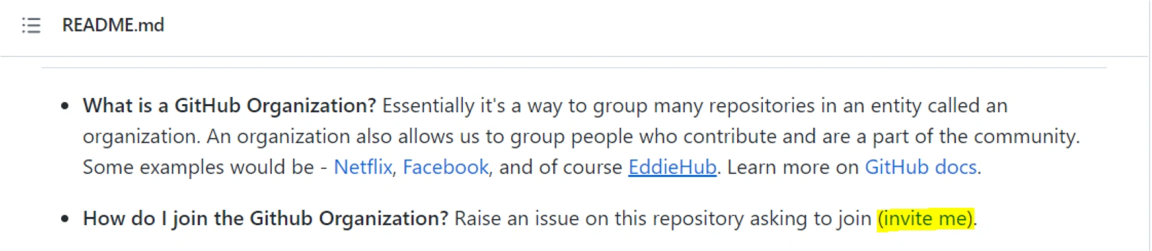 join an organisation