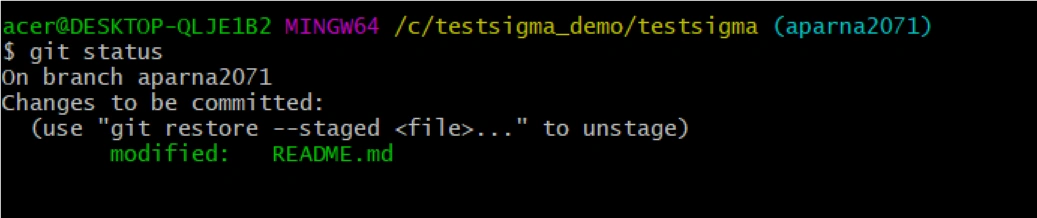 status command