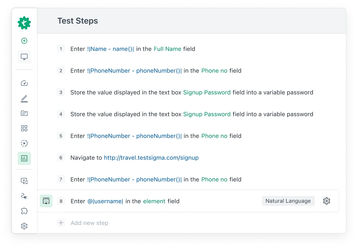 Testsigma Cross Browser Testing step group creation