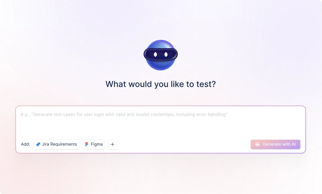 Generate test cases from a click or prompt