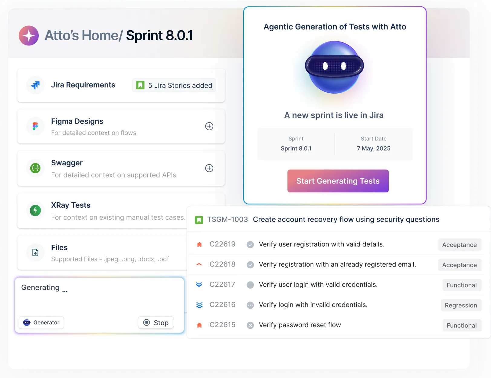 Generate codeless AI-powered tests in seconds from any source Generate codeless AI-powered tests in seconds from any source
