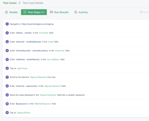 Testsigma - Create and Run Test Cases